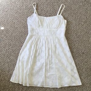 White circle pattern thin strap dress